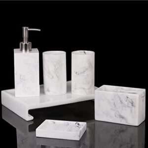 WYKDD Six-Piece Set Bathroom Supplies Set Bathroom Set Wash Set Resin Mouthwash Cup Toothbrush Holder Set