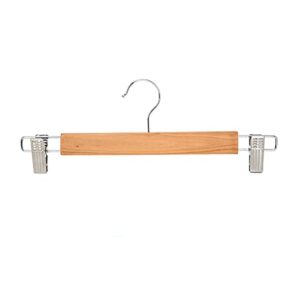 wooden pant hanger with 2 adjustable anti-rust clips skirt hanger for jeans trousers bottom hanger 5 pcs-wood