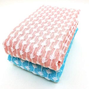 OliviaTree Exfoliating Bath Cloth/Towel, Extra Long (38") 2pcs, Washcloth for Body,