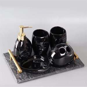 wykdd ink style bathroom wash set five-piece nordic bathroom toilet brushing cup set marble tray
