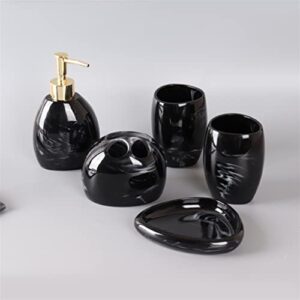 WYKDD Ink Style Bathroom Wash Set Five-Piece Nordic Bathroom Toilet Brushing Cup Set Marble Tray