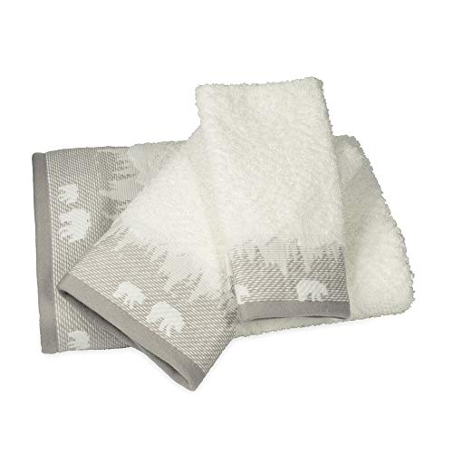 Signature Saranac Rustic Mountain Lodge 100% Cotton Hand Towel, 16" W x 28" L, Beige