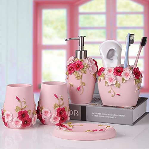 WYKDD Bathroom Set European Pastoral Wash Bathroom Mouthwash Cup Set Wedding Newlywed Housewarming Gift