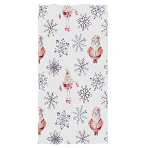 wamika winter snowflakes snowman hand towels christmas santa claus face towel soft guest towel portable kitchen tea towels washcloths bathroom decor housewarming gifts 16" x 30"