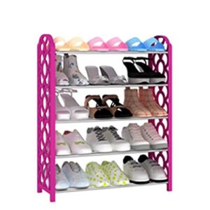 dingzz 5 tiers small shoes rack board shoe tower free standing shoes storage organizer waterproof shoe shelf sturdy shoe holder closet special (color : d)