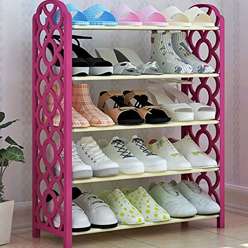 DINGZZ 5 Tiers Small Shoes Rack Board Shoe Tower Free Standing Shoes Storage Organizer Waterproof Shoe Shelf Sturdy Shoe Holder Closet Special (Color : D)