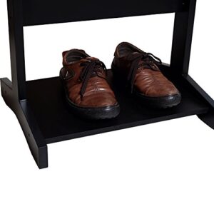 GLS Black Wood Suit Valet Stand Clothes Rack Father's Day Gift