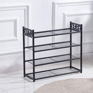 DINGZZ Simple Metal Shoe Rack, Iron Storage Rack, Black Iron Rack, Dormitory Shoe Rack