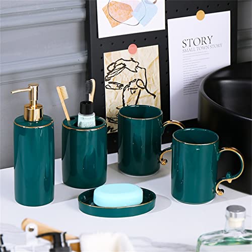 WYKDD Set Nordic Bathroom Bathroom Toilet wash Combination Set Household Ceramic mouthwash Cup