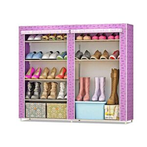 dingzz simple shoe cabinet shoe rack, assembled multi-layer iron storage dustproof cloth shoe cabinet simplicity