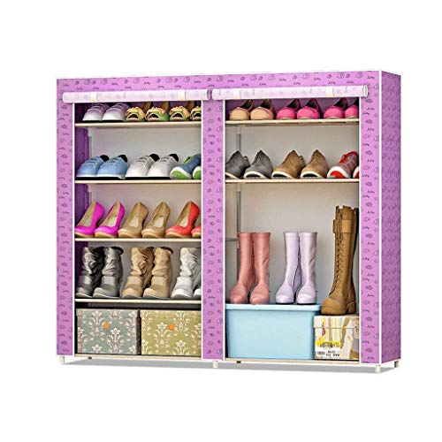 DINGZZ Simple Shoe Cabinet Shoe Rack, Assembled Multi-Layer Iron Storage Dustproof Cloth Shoe Cabinet Simplicity