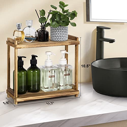 Bathroom Counter Organizer-Small Bathroom Countertop Organizer for Bathroom Counter ,2 Tier Bathroom Organizer Countertop Wood