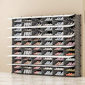 KOUSI Portable Shoe Rack Organizer 144 Pairs Tower Shelf Storage Cabinet Stand Expandable for Heels, Boots, Slippers, Black