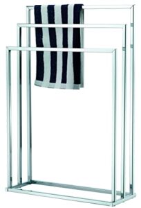 freestanding towel rack, 3 tier metal towel bar stand, silver-tone chrome plated by madison home products