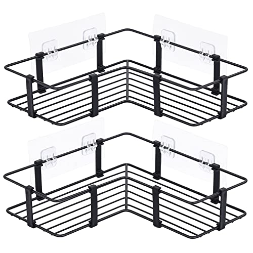 Adhesive Plastic Shower Caddy Bathroom Shower Basket Shelf Wall Mounted No Drilling Shower Storage Rack Organizer Caddy Wall Shelf