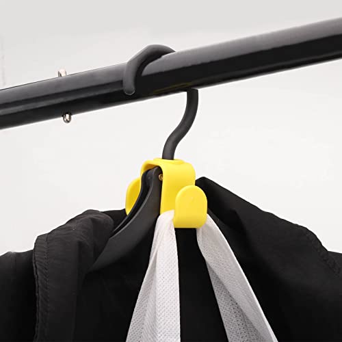 40 Pcs Double-Sided Clothes Hanger Connector Hooks Closet Space-Saving Hanger for Organizing Clothes, Yellow/Black