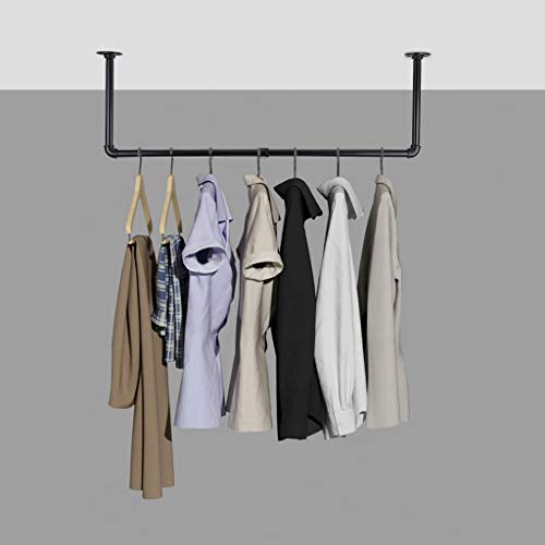 Sumnacon 31.9 Inch Industrial Pipe Clothing Rack Bar - Heavy Duty Rustic Coat Hanger with Screws, Wall-Mounted Metal Garment Holder Rack for Retail Display/Laundry/Boutique/Clothing Store, Black