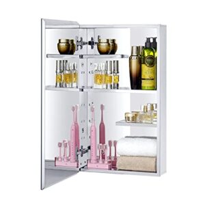 fundin bathroom wall cabinet with half cut shelves,14.8 x 25.6 stainless steel storage cabinet, bathroom/living room medicine cabinet