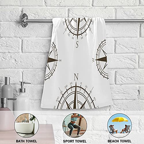 Absorbent Hand Towels for Bathroom - Compass Fingertip Towel Guest Towel for Hotel , Gym, Spa