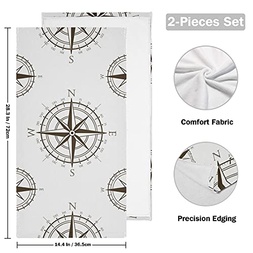 Absorbent Hand Towels for Bathroom - Compass Fingertip Towel Guest Towel for Hotel , Gym, Spa