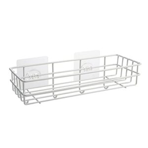 bathroom shelf organizer shower caddy storage kitchen rack with traceless transparent adhesive no drilling black roll up dish drying rack