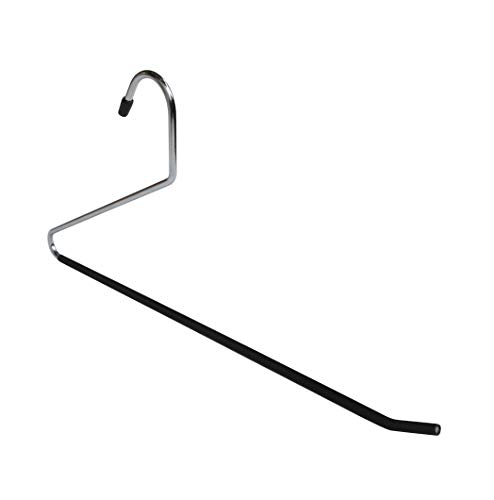 NAHANCO 2HU Premium Metal Pant Hanger with Non-Slip Bar, Chrome (Pack of 12)