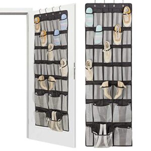 askito over the door shoe organizer ,27 + 4 large mesh pockets hanging shoe storage ,upgraded oxford fabric black (1 pack)