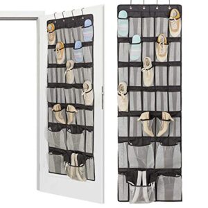 ASKITO Over The Door Shoe Organizer ,27 + 4 Large Mesh Pockets Hanging Shoe Storage ,Upgraded Oxford Fabric Black (1 PACK)