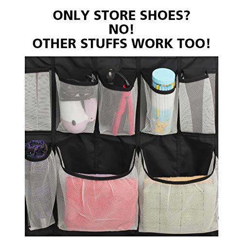 ASKITO Over The Door Shoe Organizer ,27 + 4 Large Mesh Pockets Hanging Shoe Storage ,Upgraded Oxford Fabric Black (1 PACK)