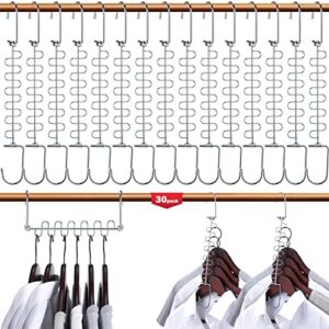 30 pack space saving hangers 12 slots stainless steel clothes hangers silver closet hangers space saver organizers cascading hanger for bedroom organization dorm room essentials