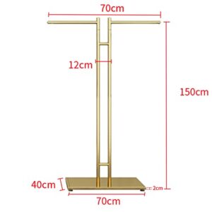 Household goods Simple Metal Clothing Store Display Stands,Gold 2-Way Clothing Rack Suit Shirt Display Stand,Entrance Porch Organization Hanging Garment Rack,with Straight Arms and Nano Spray Paint