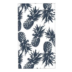 dark blue pineapple hand towel watercolor summer fruit face towel soft fingertip graphic hand towels for bathroom kitchen hotel yoga & gym 27.5 x 15.7'
