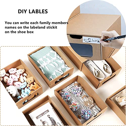 MYOYAY 10 Pcs Shoe Box Cardboard 13.7 x 9 x5.3 Shoe Boxes with Transparent Window Waterproof Stackable Storage Boxes Shoe Organizer for Shoes, Socks, Stationery, Toys, Underwear