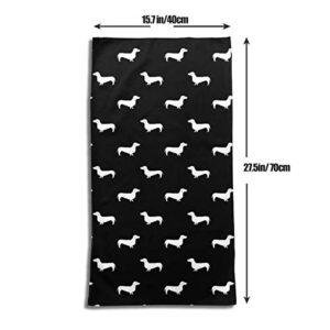 antoipyns Black and White Dachshund Silhouette Highly Absorbent Large Decorative Hand Towels Multipurpose for Bathroom, Hotel, Gym and Spa (16 X 30 Inches)