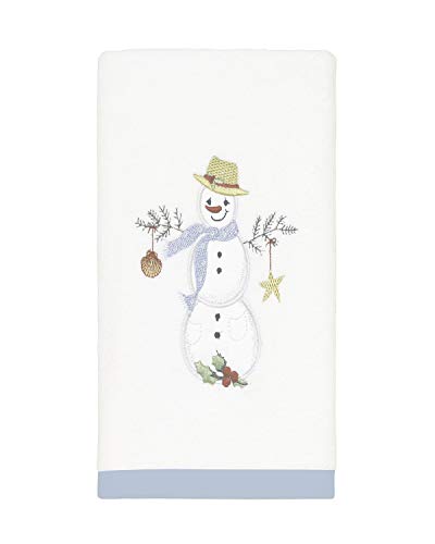 Avanti Linens Coastal Snowman Collection, Hand Towel, White