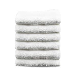 leather & looms cotton soft washcloths, 12 pack bathroom face towel 12"x12", soft feel, extra-absorbent & quick drying (white)