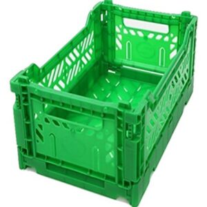 AYKASA Collapsible Storage Bin Container Basket Tote, Folding Basket Crate Container : Storage, Kitchen, Houseware Utility Basket Tote Crate Mini-Box (Green)