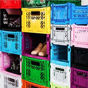 AYKASA Collapsible Storage Bin Container Basket Tote, Folding Basket Crate Container : Storage, Kitchen, Houseware Utility Basket Tote Crate Mini-Box (Green)