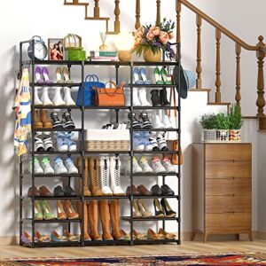 Huolewa Large Shoe Rack Storage Organizer, 4 Row/3 Row 9 Tier Large Shoes Rack for Entryway Closet, Free Standing Shoes Shelf Stand