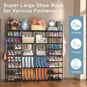 Huolewa Large Shoe Rack Storage Organizer, 4 Row/3 Row 9 Tier Large Shoes Rack for Entryway Closet, Free Standing Shoes Shelf Stand