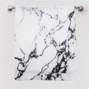 N/W Marble Hand Towels Marble Texture face Towels Ultra Soft Thin Multipurpose for Bathroom, Hotel, Gym, Kitchen, Swimming and Spa (13.7 X 29.5 inch) White