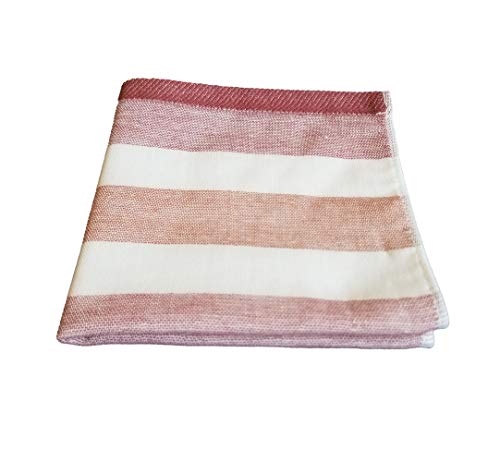 IPPINKA Senshu Japanese Towel, Ultra Soft, Quick-Drying, Two-Tone Stripes, Red (Wash/Face Towel)