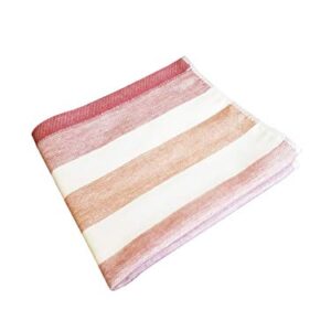 IPPINKA Senshu Japanese Towel, Ultra Soft, Quick-Drying, Two-Tone Stripes, Red (Wash/Face Towel)