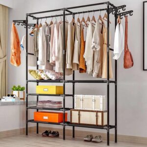 YASEZ Coat Rack Floor Bedroom Hanger Simple Clothes Rack Household Multifunctional Clothes Drying Rack (Color : D, Size : 86 * 174cm)