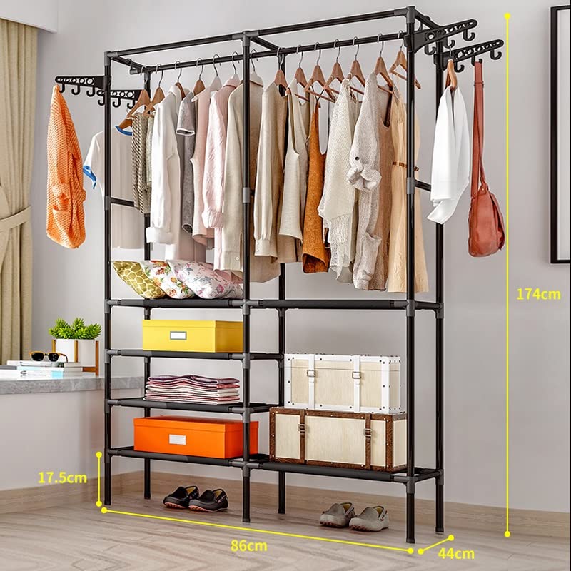 YASEZ Coat Rack Floor Bedroom Hanger Simple Clothes Rack Household Multifunctional Clothes Drying Rack (Color : D, Size : 86 * 174cm)