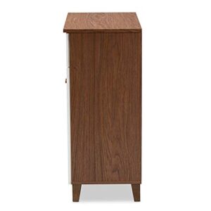 Baxton Studio Shoe Cabinets, White/Walnut