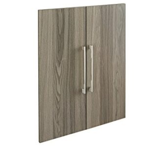 ClosetMaid SuiteSymphony Wood Closet Door Set Pair, Add On Accessory, Modern Style for Storage, Clothes, for 25 in. Units, Natural Gray/Satin Nickel, Inch