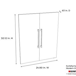 ClosetMaid SuiteSymphony Wood Closet Door Set Pair, Add On Accessory, Modern Style for Storage, Clothes, for 25 in. Units, Natural Gray/Satin Nickel, Inch