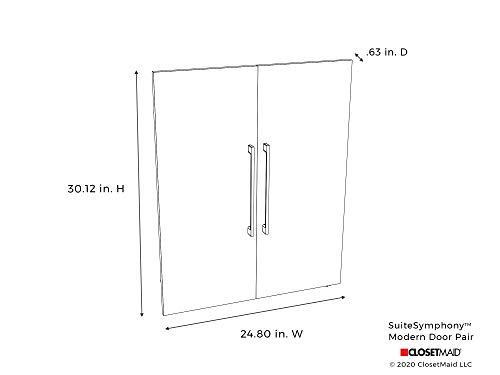 ClosetMaid SuiteSymphony Wood Closet Door Set Pair, Add On Accessory, Modern Style for Storage, Clothes, for 25 in. Units, Natural Gray/Satin Nickel, Inch