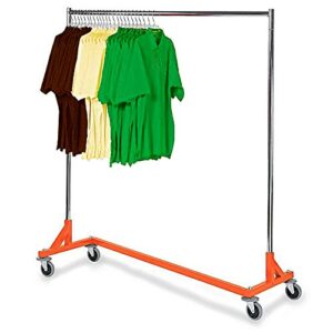 only hangers commercial grade rolling z rack with nesting orange base